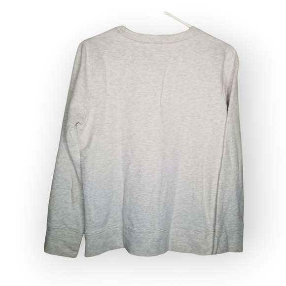 •SOLD• J. Crew cut out embroidered applique sweatshirt light heather gray S - Picture 2 of 6